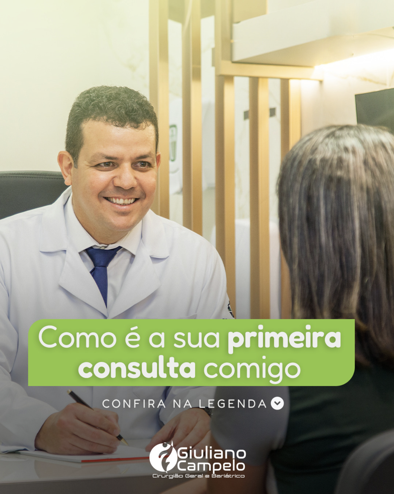Como é a sua primeira consulta comigo?